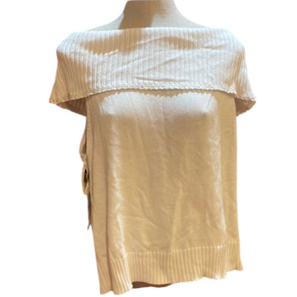 White stag sweater white sleeveless cotton off the shoulder pull over XL 16 18